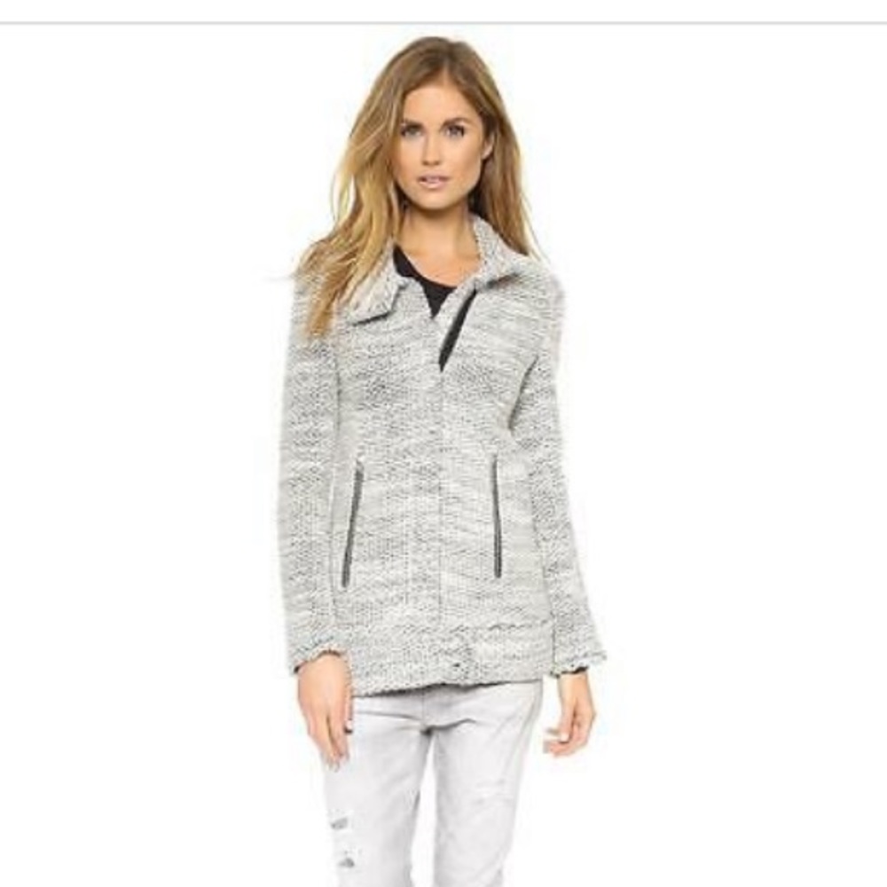 IRO Ajuma Boucle Moto Jacket in Gray - Picture 2 of 11